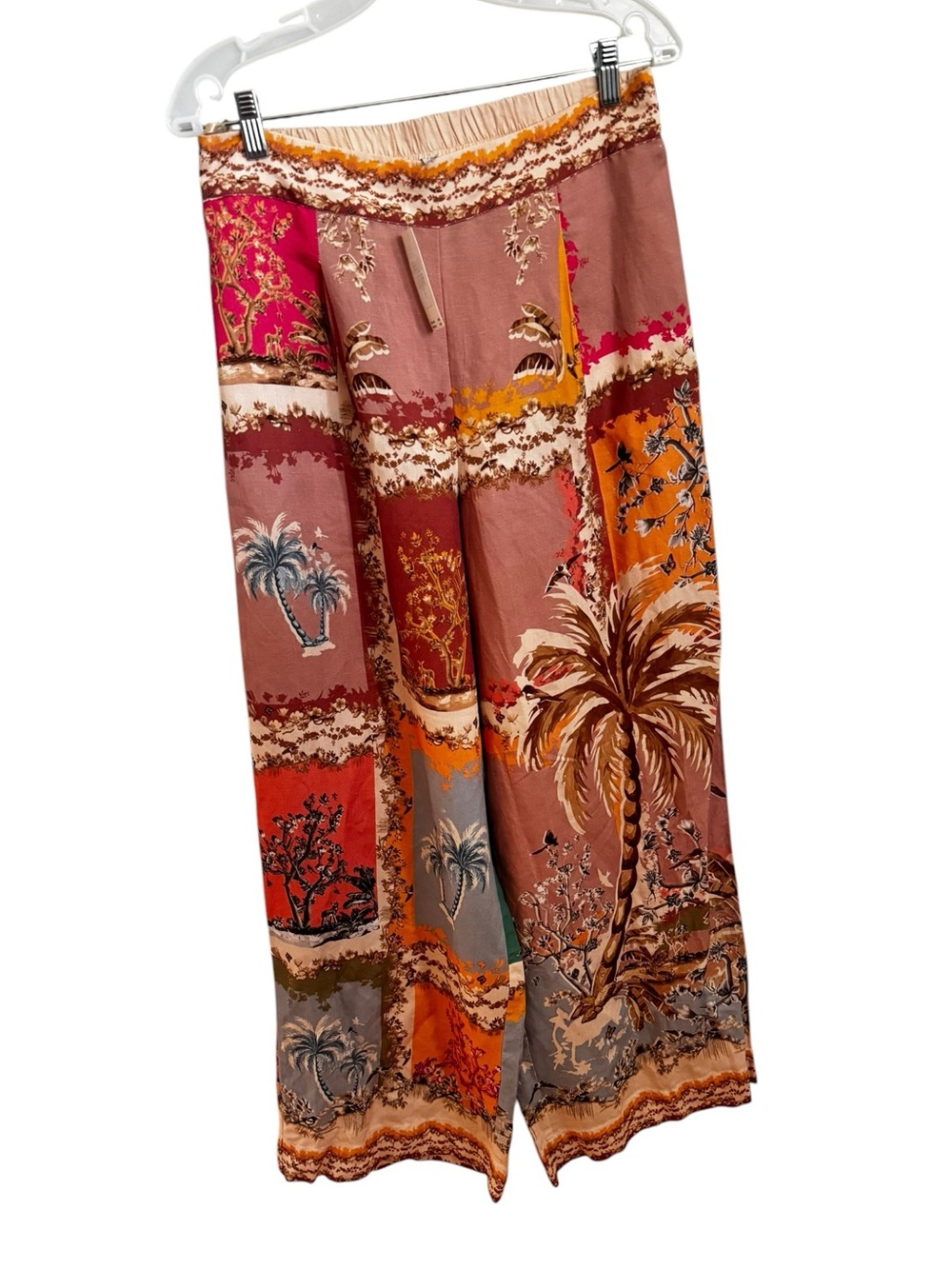 Anthropologie Ranna Gill Tropical Print Wide-Leg Pants Palm Beach NWT M - Picture 2 of 6